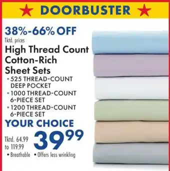 Boscov's High Thread Count Cotton-Rich Sheet Sets offer