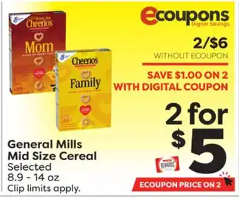 Weis Markets General Mills Mid Size Cereal offer