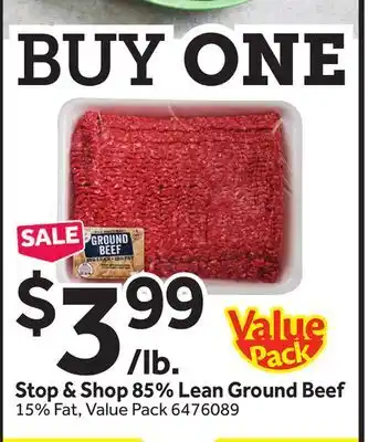 Stop&Shop Stop & Shop 85% Lean Ground Beef offer