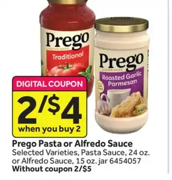 Stop&Shop Prego Pasta or Alfredo Sauce offer