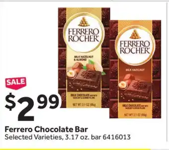 Stop&Shop Ferrero Chocolate Bar offer