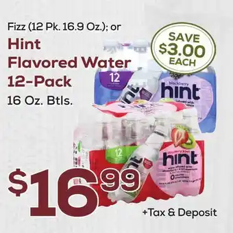 DeCicco & Sons Hint Flavored Water 12-Pack 16 Oz. Btls offer
