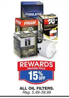 Blain's Farm & Fleet ALL OIL FILTERS offer