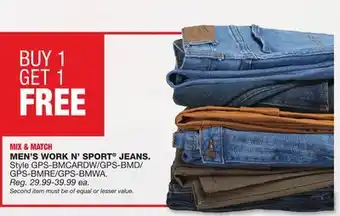 Blain's Farm & Fleet MEN'S WORK N' SPORT JEANS offer