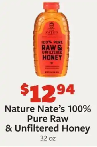 Fareway Nature Nate's 100% Pure Raw & Unfiltered Honey offer