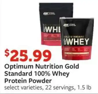 Fareway Optimum Nutrition Gold Standard 100% Whey Protein Powder offer