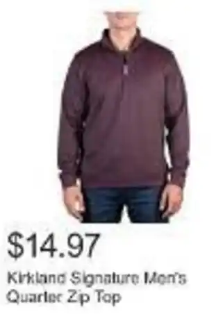 Costco Kirkland Signature Men's Quarter Zip Top offer