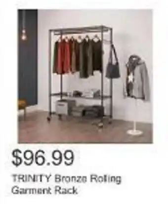 Costco TRINITY Bronze Rolling Garment Rack offer