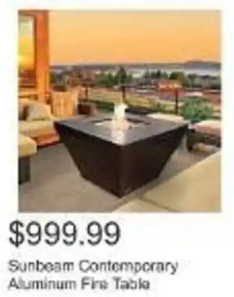 Costco Sunbeam Contemporary Aluminum Fire Table offer