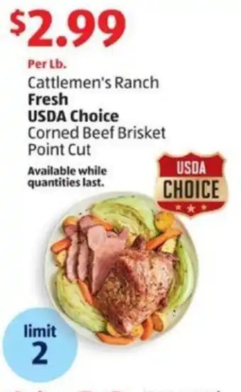 Aldi Cattlemen's Ranch Fresh USDA Choice Corned Beef Brisket Point Cut offer