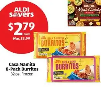 Aldi Casa Mamita 8-Pack Burritos 32 oz. offer