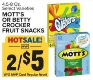 Food Lion MOTT'S OR BETTY CROCKER FRUIT SNACKS offer