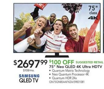 Nebraska Furniture Mart Samsung 75 offer