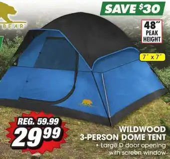 Big 5 Wildwood 3-Person Dome Tent offer