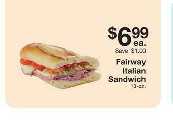 Fairway Store Market Fairway Italian Sandwich offer