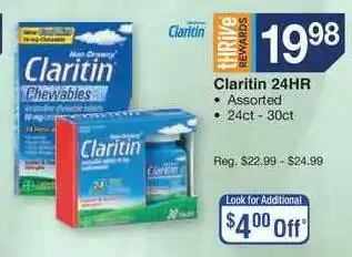 Kinney Drugs Claritin 24Hr 24ct - 30ct offer