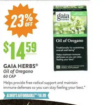 Natural Grocers Gaia Herbs® Oil Of Oregano 60 Cap offer
