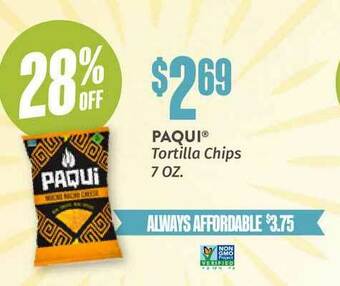 Natural Grocers Paqui® Tortilla Chips 7 Oz. offer