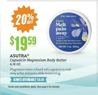 Natural Grocers Asutra® Capsaicin Magnesium Body Butter 6.76 Oz. offer
