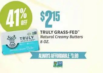 Natural Grocers Truly Grass-Fed™ Natural Creamy Butters 8 Oz. offer