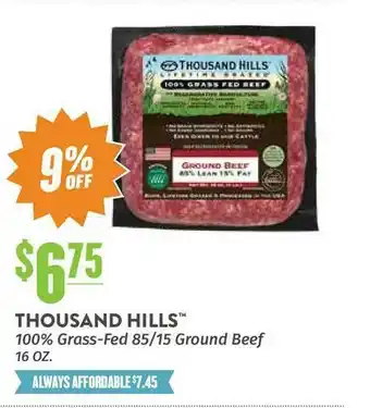 Natural Grocers Thousand Hills™ 100% Grass-Fed 85-15 Ground Beef 16 Oz. offer