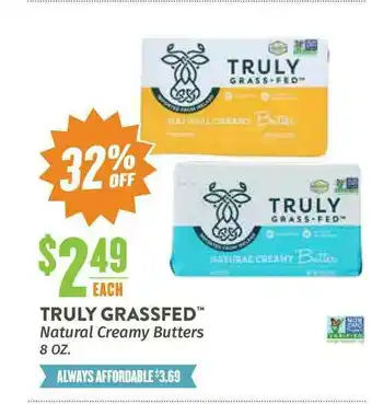Natural Grocers Truly Grassfed™ Natural Creamy Butters 8 Oz. offer