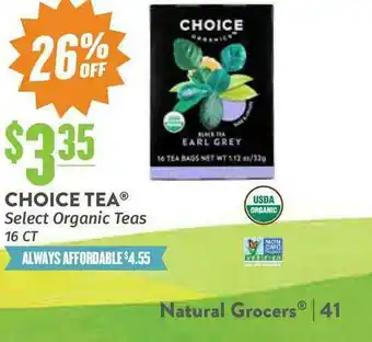 Natural Grocers Choice Tea® Select Organic Teas 16 CT offer