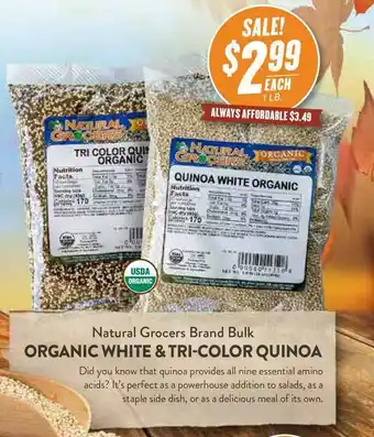 Natural Grocers Natural Grocers Brand Bulk Organic White & Tri-Color Quinoa offer