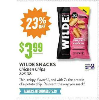 Natural Grocers Wilde Snacks Chicken Chips 2.25 Oz. offer