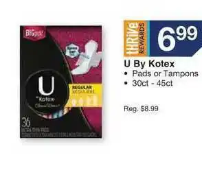 Kinney Drugs U By Kotex Pads Or Tampons offer