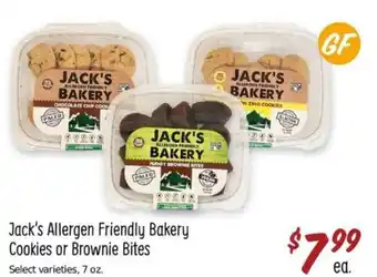 Sprouts Farmers Market Jack's Allergen Friendly Bakery Cookies or Brownie Bites offer