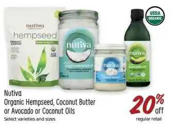 Sprouts Farmers Market Nutiva Organic Hempseed, Coconut Butter or Avocado or Coconut Oils offer