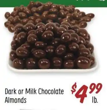 Sprouts Farmers Market Dark or Milk Chocolate Almonds offer