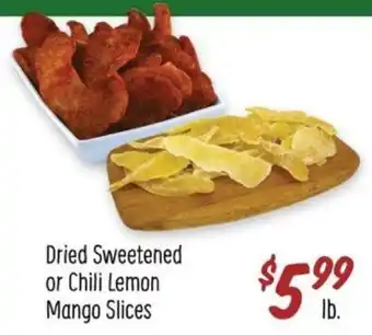Dried Sweetened or Chili Lemon Mango Slices