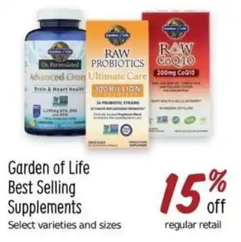 Sprouts Farmers Market Garden of Life Best Selling Supplements offer