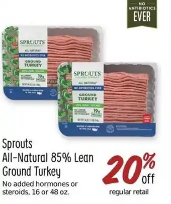 Sprouts Farmers Market Sprouts All-Natural 85% Lean Ground Turkey offer