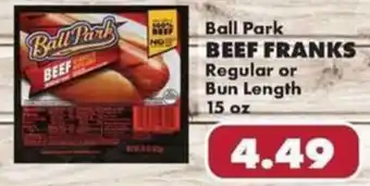 Sullivan's Foods Ball Park BEEF FRANKS Regular or Bun Length 15 oz offer