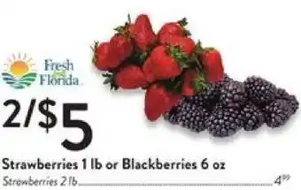 Fresh Thyme Strawberries 1 lb or Blackberries 6 oz offer
