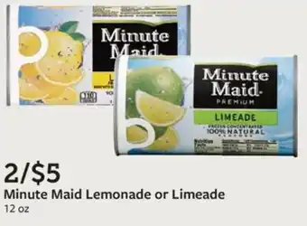 Fareway Minute Maid Lemonade or Limeade 12 oz offer