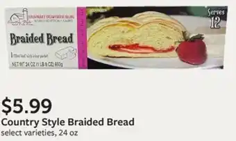 Fareway Country Style Braided Bread select varieties, 24 oz offer