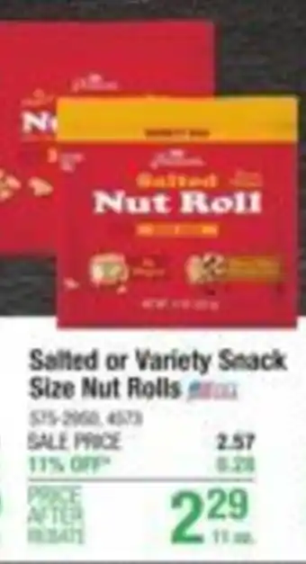 Menards Salted Or Variety Snack Size Nut Rolls offer