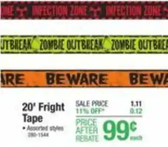 Menards 20" Fright Tape offer
