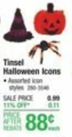 Menards Tinsel Halloween Icons offer
