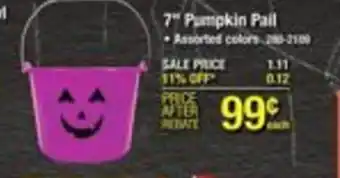 Menards 7" Pumpkin Pail offer