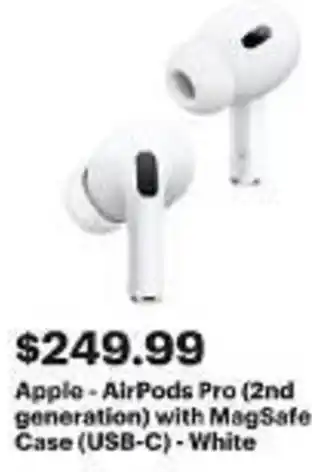 Best Buy Apple - AirPods Pro (2nd generation) with MagSafe Case (USB-C) - White offer