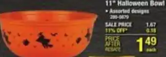 Menards 11" halloween Bowl offer