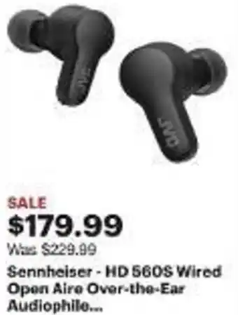 Best Buy Sennheiser - HD 560S Wired Open Aire Over-the-Ear Audiophile... offer