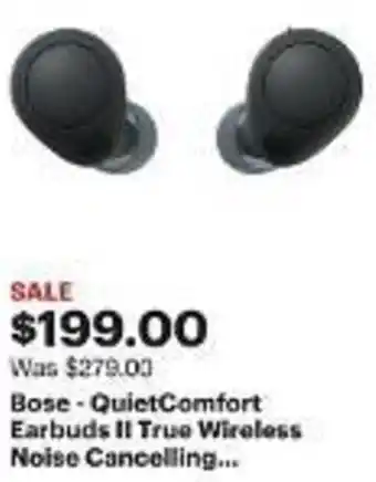 Best Buy Bose - QuietComfort Earbuds II True Wireless Noise Cancelling... offer