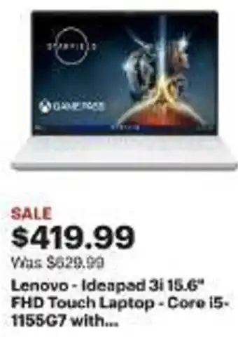 Best Buy Lenovo Ideapad 3i 15.6° FHD Touch Laptop - Core i5-1155G7 with... offer