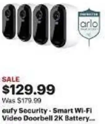 Best Buy eufy Security - Smart Wi-Fi Video Doorbell 2K Battery... offer